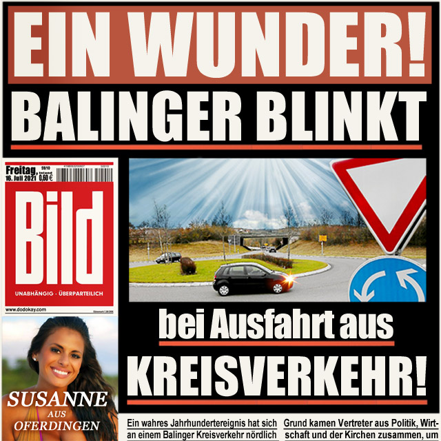 Dodokay BILD Balingen Wunder Kreisverkehr blinken Dodokay BILD Balingen Wunder Kreisverkehr blinken