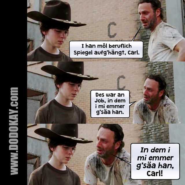 Dodokay Walking Dead Meme Carl beruflich Spiegel aufgehängt