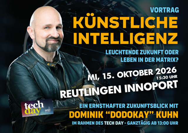 Dominik Kuhn Vortrag Künstliche Intelligenz Innoport Tech Day Reutlingen